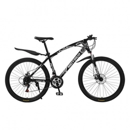 Dsrgwe Bici Dsrgwe Mountain Bike, Mountain Bike, 26inch della Rotella Acciaio al Carbonio Telaio Biciclette da Montagna, Doppio Freno a Disco e Forcella Anteriore (Color : Black, Size : 27-Speed)