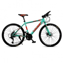 Dsrgwe Bici Dsrgwe Mountain Bike, Mountain Bike / Biciclette, Acciaio al Carbonio Telaio, sospensioni Anteriori e Dual Freni a Disco, 26inch Ruote (Color : Green, Size : 27-Speed)