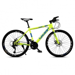 Dsrgwe Mountain Bike Dsrgwe Mountain Bike, Mountain Bike / Biciclette, Acciaio al Carbonio Telaio, sospensioni Anteriori e Dual Freni a Disco, 26inch Ruote (Color : Yellow, Size : 24-Speed)