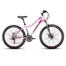 Dsrgwe Bici Dsrgwe Mountain Bike, Mountain Bike, Biciclette Lega di Alluminio delle Donne, Doppio Freno a Disco e di bloccaggio Sospensione Anteriore, 26inch Ruota, 21 velocità (Color : Pink)