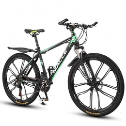 Dsrgwe Bici Dsrgwe Mountain Bike, Mountain Bike, Hardtail Biciclette, Doppio Freno a Disco e Sospensione Anteriore, 26inch Ruote (Color : Green, Size : 24-Speed)