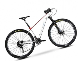 DUABOBAO Bici DUABOBAO Mountain Bike, adatta per giovani adulti, bianco / rosso, M8000-22 velocità (33 velocità), grande set standard, diametro ruota 29 pollici, materiale in fibra di carbonio, bianco, 14