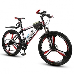 Domrx Bici Freni a Doppio Disco per Adulti con Ammortizzatore 21 / 27 velocità per Uomini e Donne Studenti Fuoristrada Bicicletta-Red_46cm (165cm-170cm)