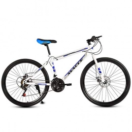 FXMJ Bici FXMJ Bicicletta da 24 Pollici Mountain Bike per Adulti, 27 Comfort Hybrid Comfort Bike con Doppio Freno a Disco, Bici MTB a Sospensione Completa, White Blue