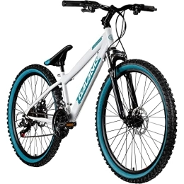 Galano Bici Galano Dirtbike 26 pollici, MTB G600, mountain bike, 18 marce, Dirt Bike (bianco / turchese, 33 cm)