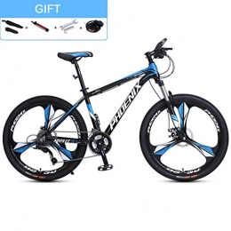GXQZCL-1 Bici GXQZCL-1 Bicicletta Mountainbike, 26" Mountain Bike, Lega di Alluminio Biciclette Telaio, Doppio Freno a Disco e Sospensione Anteriore, 27 velocit MTB Bike (Color : Black+Blue)