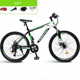 GXQZCL-1 Bici GXQZCL-1 Bicicletta Mountainbike, 26inch Mountain Bike, Lega di Alluminio Biciclette Telaio, Doppio Freno a Disco e Sospensione Anteriore, 24 velocit MTB Bike (Color : Black+Green, Size : 26inch)