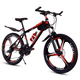 GXQZCL-1 Bici GXQZCL-1 Bicicletta Mountainbike, 26inch Mountain Bike, Telaio in Lega di Alluminio, Rotella di Magnetico, Doppio Freno a Disco e Sospensione Anteriore, 24 velocit MTB Bike (Color : Black+Red)