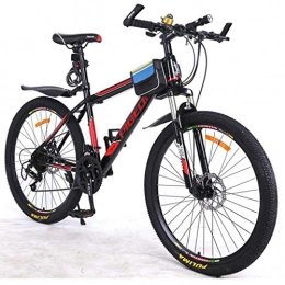GXQZCL-1 Bici GXQZCL-1 Bicicletta Mountainbike, Mountain Bike, 26" Biciclette di Montagna, con Doppio Disco Freno e Sospensione Anteriore, 21speeds, Acciaio al Carbonio Telaio MTB Bike (Color : Black)