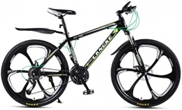 HCMNME Bici HCMNME Mountain Bikes, Bici da Montagna da 24 Pollici velocità variabile Maschio e Femmina Mobilità Bicicletta a Sei Ruote Telaio in Lega con Freni a Disco (Color : Dark Green, Size : 21 Speed)