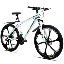 STITCH Bici Hiland Mountain Bike MTB 26 pollici con telaio in alluminio da 17 pollici, forcella ammortizzata a 6 raggi, bici da uomo e donna, colore bianco