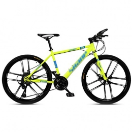 ZHAN YI SHOP Mountain Bike Hybrid Bike For Uomini E Donne, 21 Velocit, 24-26Inch Ruote, Alluminio Leggero Bike, Bike Carbon Forcella, Passo-passo O Step-su Frame, Colori Multipli ( Colore : Giallo , Taglia : 24-inch wheels )