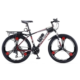 JAMCHE  JAMCHE Mountain bike da 27, 5 pollici per biciclette per uomo e donna con freno a doppio disco a 24 velocità per adulti con telaio in acciaio al carbonio / Rosso / 24 velocità