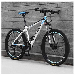 JF-XUAN Bicicletta Sport all'Aria Aperta 26" for Adulti Mountain Bike, 27Speed ​​Drivetrain Sospensione Anteriore a velocità variabile HighCarbon Acciaio Mountain Bike, Blu