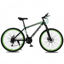 JLZXC Mountain Bike JLZXC Mountain Bike Bicycle Bicicletta Bici 26 '' Sospensione Leggera Lega di Alluminio Telaio 21 / 24 / 27 velocità Disco Freno Anteriore (Color : Green, Size : 24speed)