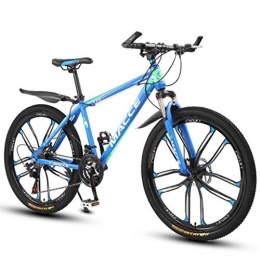 JLZXC Bici JLZXC Mountain Bike Mountain Bike, 26 Pollici Donne / Uomini MTB Biciclette Leggero Acciaio al Carbonio Telaio 21 / 24 / 27 Costi con Sospensione Anteriore (Color : Blue, Size : 21speed)