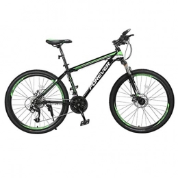 JLZXC Bici JLZXC Mountain Bike Mountain Bike, Acciaio al Carbonio Telaio Biciclette Donne / Uomini Hard-Coda, Doppio Freno A Disco E Forcella Anteriore, 26 Pollici A Razze Ruota (Color : Green, Size : 27-Speed)