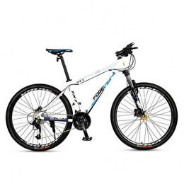 JLZXC Bici JLZXC Mountain Bike Mountain Bike, Telaio Lega di Alluminio Biciclette Unisex, 27 Double Disc velocità del Freno E della Forcella Anteriore, 26 Pollici A Razze Ruota (Color : Blue)