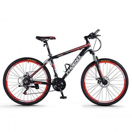 JLZXC Bici JLZXC Mountain Bike Mountain Bike, Telaio Lega di Alluminio Unisex Hardtail, Doppio Freno A Disco Anteriore Sospensione Anteriore, 26 / 27.5 Pollici Ruote (Color : Red, Size : 26inch)