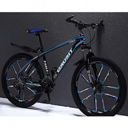JUZSZB Adulti Mountain Biciclette,Mountain Bike da 26 Pollici in Lega di Alluminio 27 velocità Bici per Assorbimento degli Urti Fuoristrada C Nero Blu