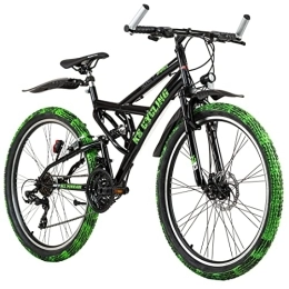 KS Cycling Bici KS Cycling, Mountain bike Fully ATB 26'' Crusher RH Unisex adulto, nero-verde, 26 Zoll, 46 cm