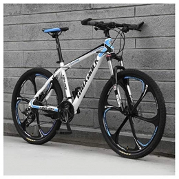 KXDLR Bici KXDLR 27-velocità Mountain Bike Sospensione Anteriore Mountain Bike con Freni A Doppio Disco Telaio in Alluminio 26", Blu