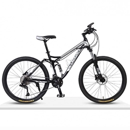 Lazzzgua Bici Lazzzgua 26 inch Mountain Bike, 21-Speed with High Carbon Steel Frame, Double Disc Brake, Dual Suspension, Anti-Slip Bicycle Suitable for Adults