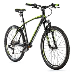 Leaderfox Bici Leader Fox MXC MTB S-Ride da 26 pollici, in alluminio, a 8 marce, nero, verde, Rh 36 cm