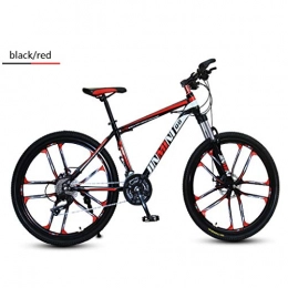 LIN Bici LIN 21 velocit Mountain Bike, Alta Acciaio al Carbonio Outroad Biciclette 26 Pollici Esterna Studente di Mountain Bike (Color : Black / Red)