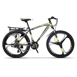 LOISK Mountain Bike LOISK Mountain Bike per Adulti da 27.5 Pollici 21velocità con Una Ruota a velocità variabile per Tutti i Terreni Ammortizzatore per Bicicletta da Uomo e da Donna, Black Yellow k Knife