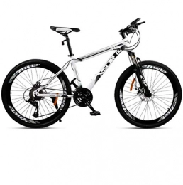 LUO Mountain Bike LUO Bicicletta, Mountain bike per adulti, Freno a doppio disco / Telaio con telaio in acciaio ad alto tenore di carbonio, Bicicletta da motoslitta da spiaggia, Ruote da 24 pollici, Bianco, 21 velocit