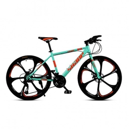 Domrx Bici Mountain Bike 21 Speed 30 Speed Double Disc Brake One Wheel Cross-Country Variable Speed Male And Female Student b-Six Knives Green_27