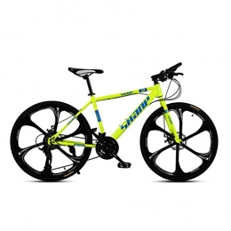 Domrx Bici Mountain Bike 21 Speed 30 Speed Double Disc Brake One Wheel Cross-Country Variable Speed Male And Female Student b-Six Knives Yellow_30