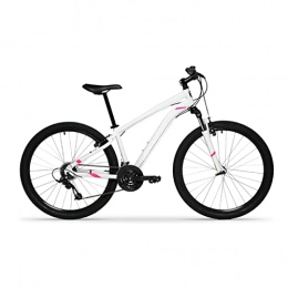 DXDHUB Bici Mountain Bike, 21 velocità, ruote da 27, 5 pollici, telaio leggero in lega di alluminio, doppio freni a V in acciaio, tre opzioni di colore. (Colore: Bianco-M)