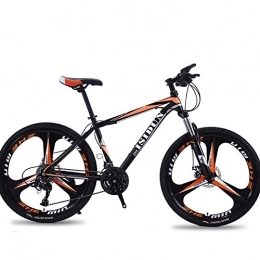 Domrx Bici Mountain Bike 26 Pollici Cambio di velocità per Adulti Una Ruota Tre coltelli Doppi Freni a Disco Bicicletta da Strada-Nero Arancione_27 velocità