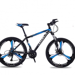 Domrx Bici Mountain Bike 26 Pollici Cambio di velocità per Adulti Una Ruota Tre coltelli Doppi Freni a Disco Bicicletta da Strada-Nero Blue_24speed