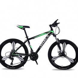 Domrx Bici Mountain Bike 26 Pollici Cambio di velocità per Adulti Una Ruota Tre coltelli Doppi Freni a Disco Bicicletta da Strada-Nero Green_24speed