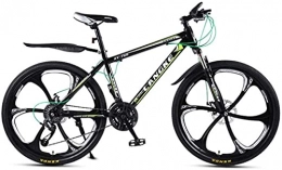 HUAQINEI Bici Mountain bike, 26 pollici mountain bike a velocità variabile per uomini e donne mobilità bicicletta a sei ruote Telaio in lega con freni a disco (colore: verde scuro, dimensioni: 24 velocità)