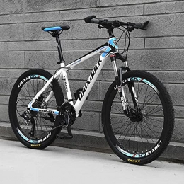 LZHi1 Bici Mountain Bike 26 pollici per gli uomini e le donne, 27 velocità adulti Mountain Trail biciclette con doppia sospensione e freni a disco, telaio in acciaio al carbonio città Road Bik(Color:bianco blu)