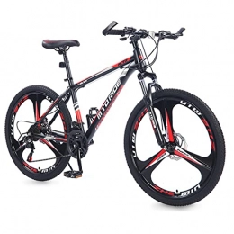 AZXV Mountain Bike Mountain Bike a Sospensione Integrale Bici in Acciaio ad Alta Carbonio, Meccanico Dual Disc-Freni a Disco-Assorbimento Ammortizzatore Adulti Adulti Bicicletta MTB, 2 Black Red