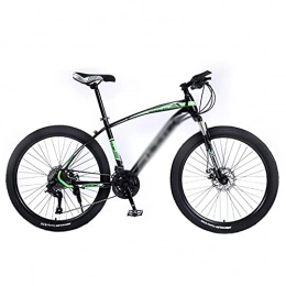 T-Day Bici Mountain Bike Bicicletta MTB Mountain Bike 21 / 24 / 27 Velocità 3-raggio 26 Pollici Ruote Dual Dual Disc Brake Cornice In Acciaio Al Carbonio Bicicletta Per Un Percorso, Sentie(Size:27 Speed, Color:Verde)
