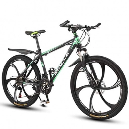 WYLZLIY-Home Bici Mountain Bike bicicletta MTB Sportiva da Montagna 26” Mountain Bike, acciaio al carbonio Telaio Biciclette Montagna, doppio disco freno e blocco Forcella anteriore ( Color : Green , Size : 24-speed )