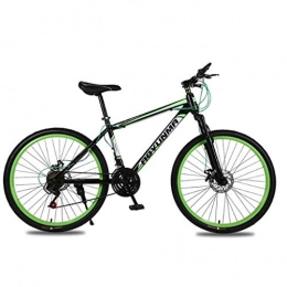 WYLZLIY-Home Bici Mountain Bike bicicletta MTB Sportiva da Montagna 26" Mountain Bike, Mountain biciclette con doppio freno a disco anteriore e sospensioni, 21 velocità, acciaio al carbonio Telaio ( Color : Green )