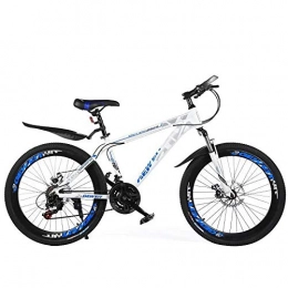 Mountain Bike, Biciclette per Gli Studenti delle scuole primarie e Medie, Biciclette a velocità variabile-White Bare Car_24 Pollici