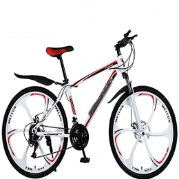 WXXMZY  Mountain Bike da 26 Pollici A 21-30 velocità | Mountain Bike per Bicicletta da Uomo E Donna per Adulti | Mountain Bike per Bicicletta con Doppio Freno A Disco (Color : White Red, Size : 26 Inches)
