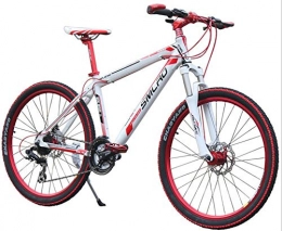peipei Mountain Bike Mountain Bike in Alluminio 26 Pollici Bicicletta per Adulti 3x9 Speed Bike con Freno a Disco sospeso-White Red_26 * 17 (165-175cm) _China_27