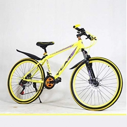 Domrx Bici Mountain Bike Materiali in Acciaio al Carbonio di Alta qualità 21 velocità 22 Pollici velocità variabile Doppio Disco Giallo