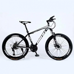 ZXL Bici Mountain bike Mountain Bike 24 / 26 pollici con doppio freno a disco, Adulto MTB, Hardtail Bicicletta con sedile regolabile, ispessito acciaio al carbonio Cornice, nero, Ruota Ruota a razze, bici da str