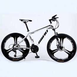 ZXL Bici Mountain bike Mountain Bike 24 / 26 pollici con doppio freno a disco, Adulto MTB, Hardtail Bicicletta con sedile regolabile, ispessito acciaio al carbonio frame, Bianco e nero, 3 Cutters a rotelle, bici