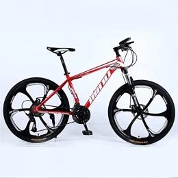 ZXL Bici Mountain bike Mountain Bike 24 / 26 pollici con doppio freno a disco, Adulto MTB, Hardtail Bicicletta con sedile regolabile, ispessito acciaio al carbonio frame, Rosso, 6 taglierine a rotelle, bici da s